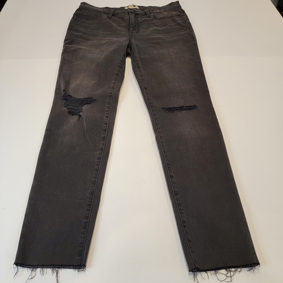 Madewell Mid-Rise Skinny Jean Black Sea Distressed Size 31 NWT! Style H2230 - Picture 15 of 16